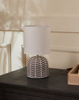Orion Ceramic Fabric Shade Table Lamp - Grey