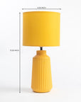 Obsedian Silk Ceramic Fabric Shade Table Lamp - Yellow