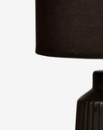 Obsedian Silk Ceramic Fabric Shade Table Lamp - Black