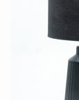 Obsedian Silk Ceramic Fabric Shade Table Lamp - Black