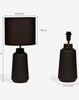 Obsedian Silk Ceramic Fabric Shade Table Lamp - Black