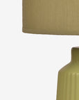 Obsedian Silk Ceramic Fabric Shade Table Lamp - Shallot Green