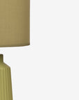 Obsedian Silk Ceramic Fabric Shade Table Lamp - Shallot Green