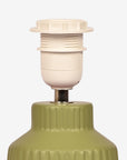 Obsedian Silk Ceramic Fabric Shade Table Lamp - Shallot Green