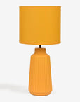 Obsedian Silk Ceramic Fabric Shade Table Lamp - Yellow
