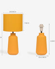 Obsedian Silk Ceramic Fabric Shade Table Lamp - Yellow