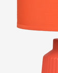 Obsedian Silk Ceramic Fabric Shade Table Lamp - Orange
