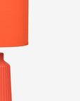 Obsedian Silk Ceramic Fabric Shade Table Lamp - Orange