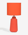 Obsedian Silk Ceramic Fabric Shade Table Lamp - Orange