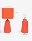 Obsedian Silk Ceramic Fabric Shade Table Lamp - Orange