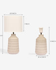 Obsedian Silk Ceramic Fabric Shade Table Lamp - White