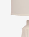 Obsedian Silk Ceramic Fabric Shade Table Lamp - White
