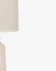 Obsedian Silk Ceramic Fabric Shade Table Lamp - White
