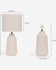Obsedian Silk Ceramic Fabric Shade Table Lamp - White