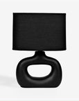 Astral Noir Fabric Shade Ceramic Table Lamp - Black