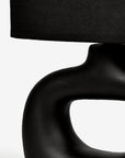 Astral Noir Fabric Shade Ceramic Table Lamp - Black