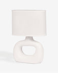 Astral Noir Fabric Shade Ceramic Table Lamp - Off White