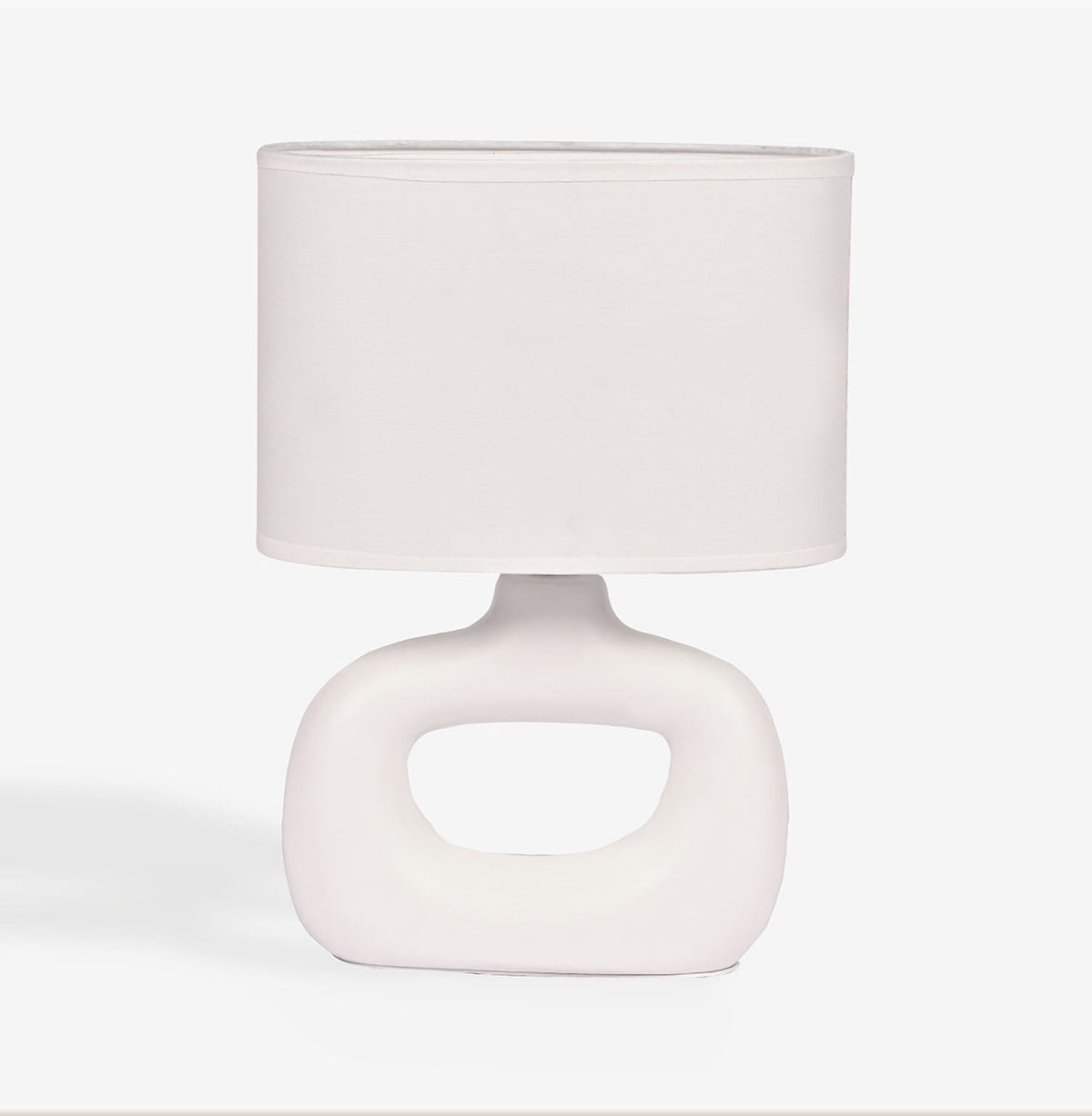 Astral Noir Fabric Shade Ceramic Table Lamp - Off White