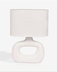 Astral Noir Fabric Shade Ceramic Table Lamp - Off White