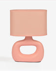 Astral Noir Fabric Shade Ceramic Table Lamp - Pink