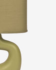 Astral Noir Fabric Shade Ceramic Table Lamp - Shallot Green