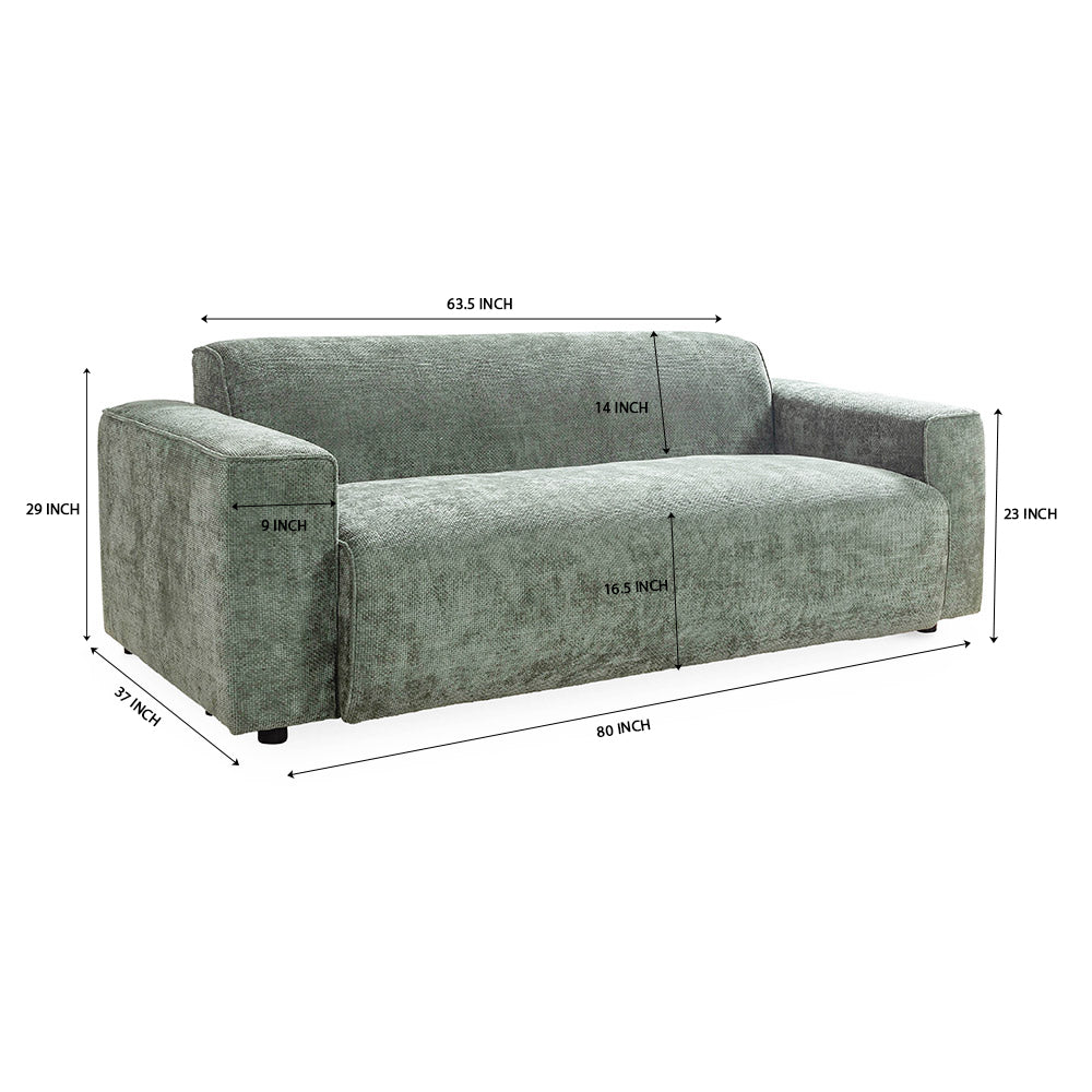 Starlight Sparkle 3 Seater Sofa - Green