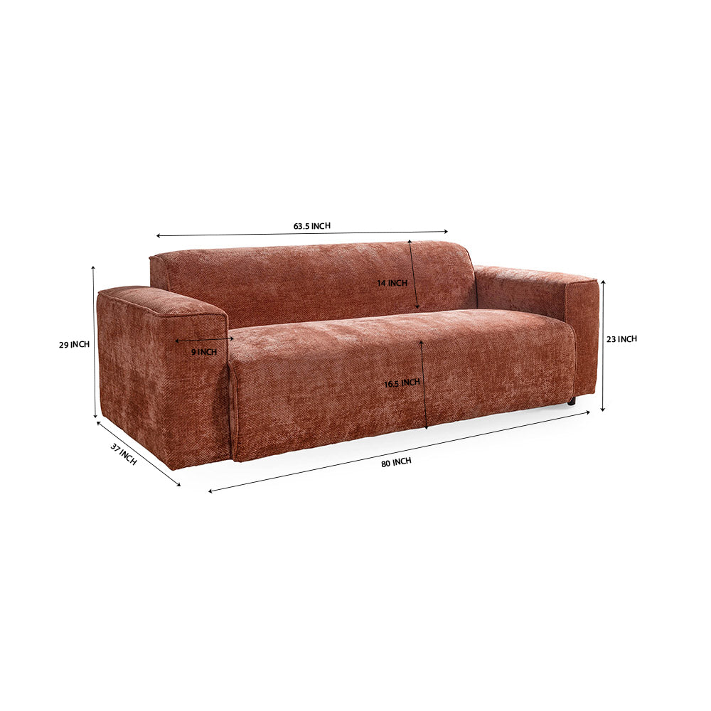 Starlight Sparkle 3 Seater Sofa - Dusty Rose Brown
