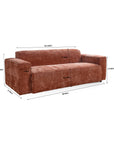 Starlight Sparkle 3 Seater Sofa - Dusty Rose Brown