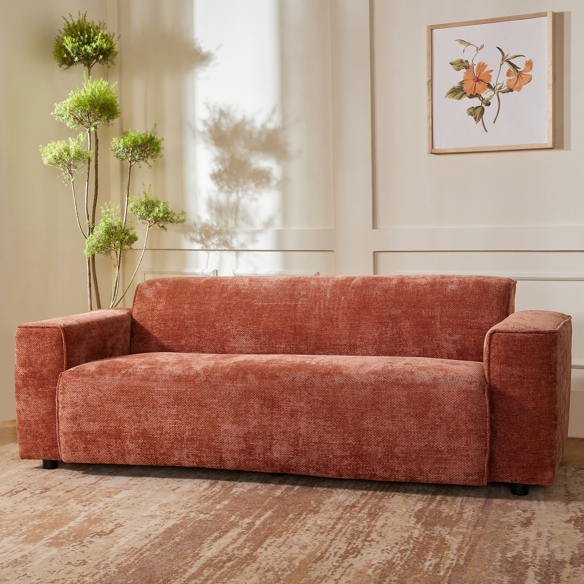 Starlight Sparkle 3 Seater Sofa - Dusty Rose Brown