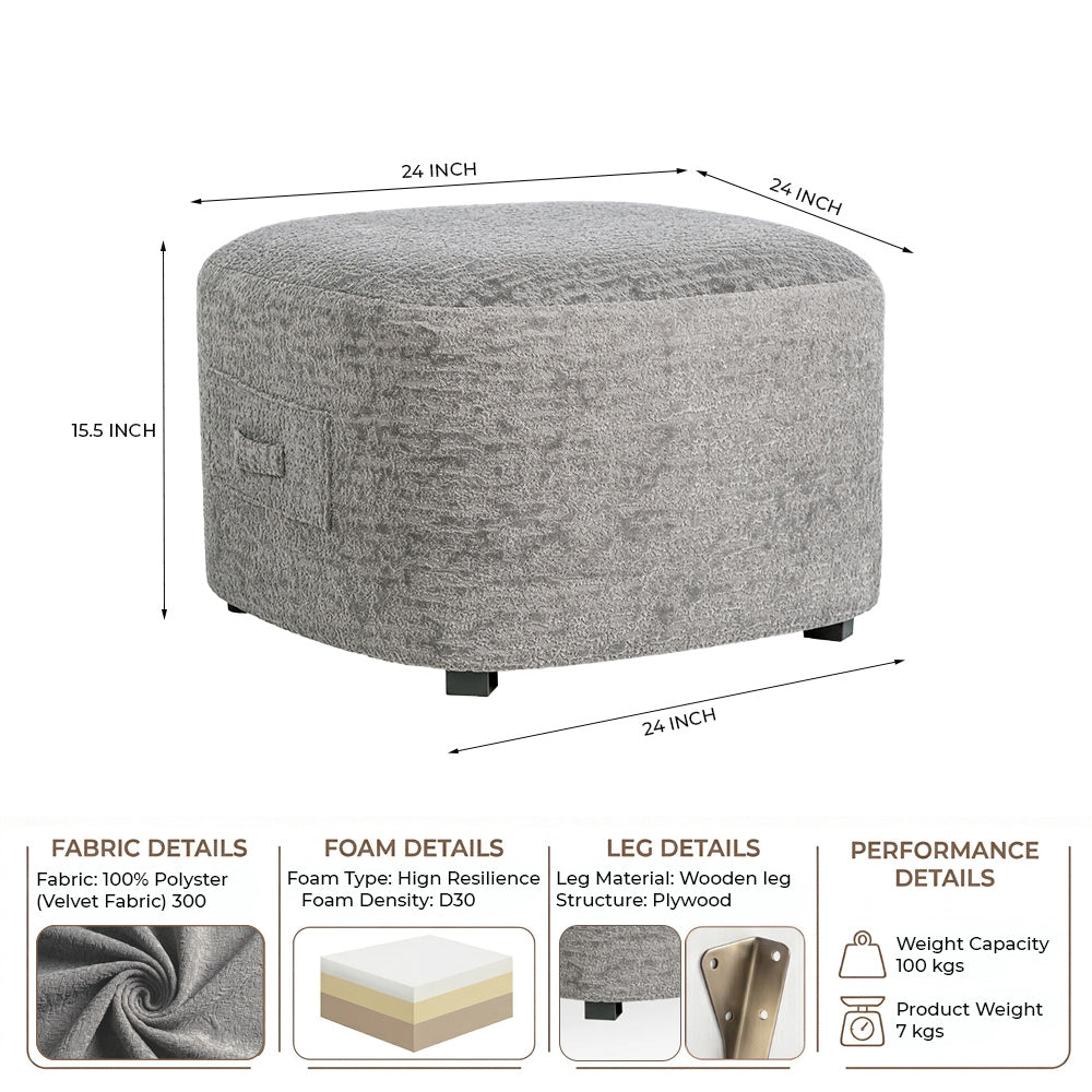 Charlotte Carter Pouf - Grey