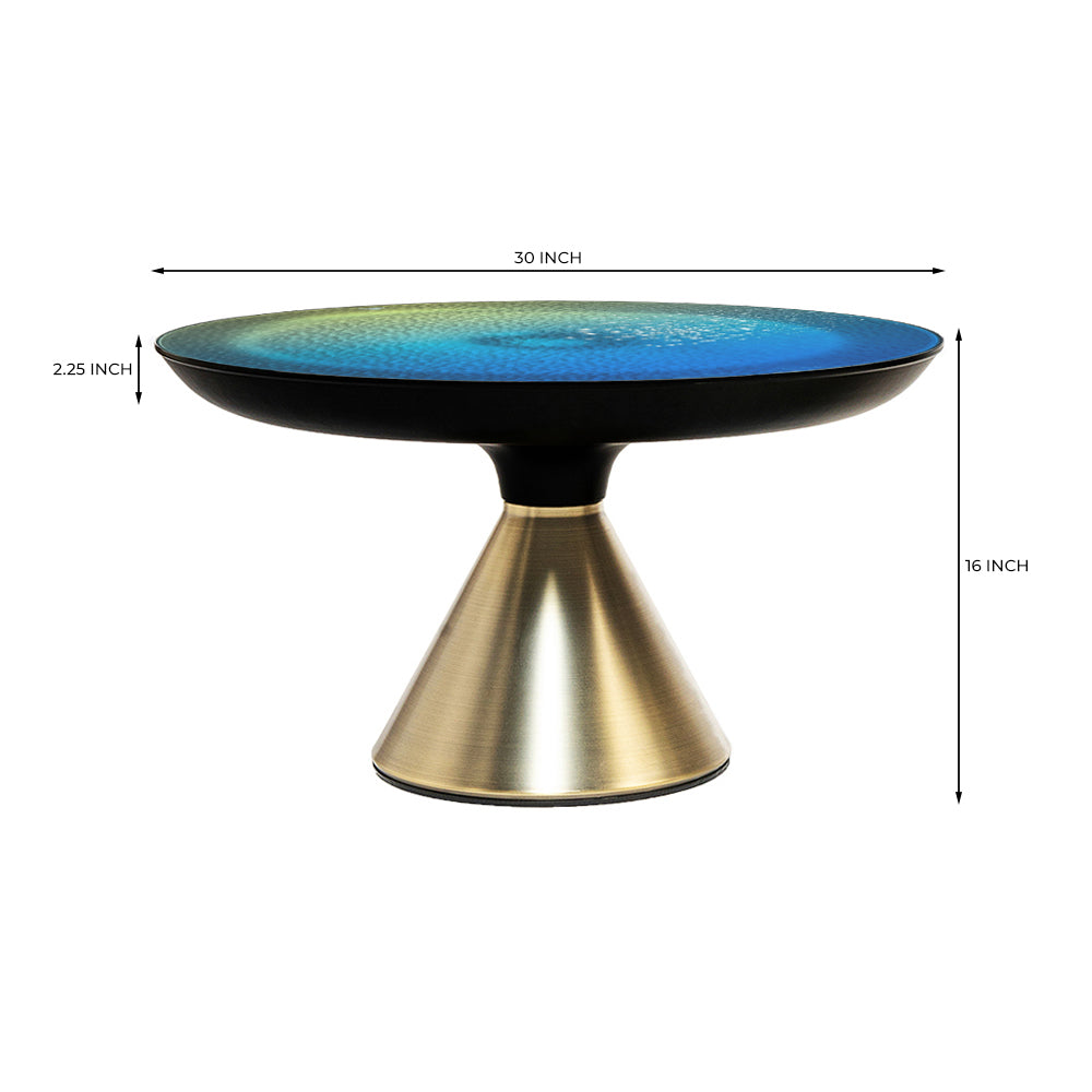 Ava Long Round Glass Top Coffee Table - Large
