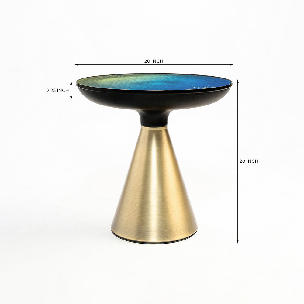 Ava Long Round Glass Top Coffee Table - Small