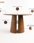 Stella Hughes 4 Seater Dining Table - Dark Walnut