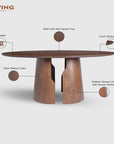Avery Jenkins 6 Seater Dining Table - Dark Walnut