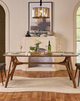 Olivia Judd 6 Seater Dining Table - Dark Walnut