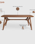Olivia Judd 6 Seater Dining Table - Dark Walnut