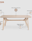 Olivia Judd 6 Seater Dining Table - White Oak
