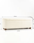 Mavis Boucle Bench with Wood - White