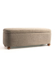 Mavis Boucle Bench with Wood - Grey