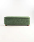 Mavis Boucle Bench with Wood - Green