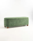 Mavis Boucle Bench with Wood - Green