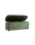 Mavis Boucle Bench with Wood - Green