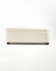 Mavis Boucle Bench with Wood - White