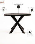 Vervella Shine 4 Seater Dining Table - Black