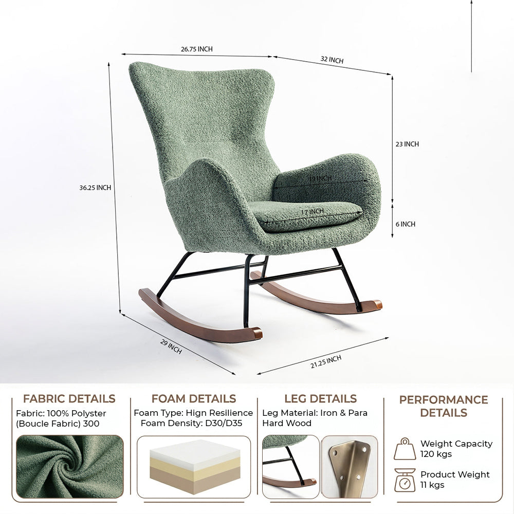 Lumetra Spark Rocking Chair - Green