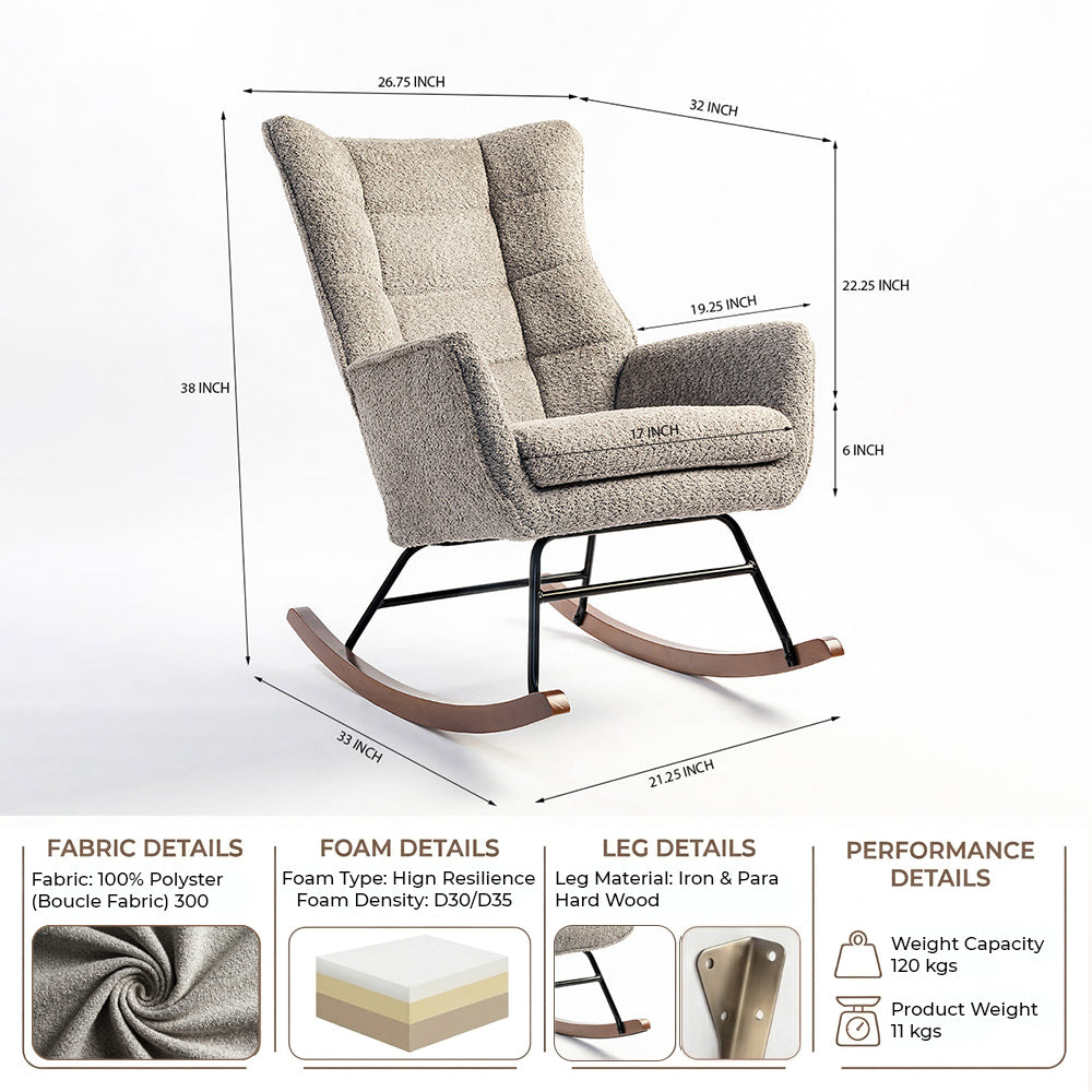Voltis Edge Rocking Chair - Grey