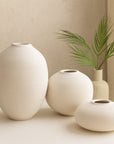 White Derek Terracotta Vase Set of 3