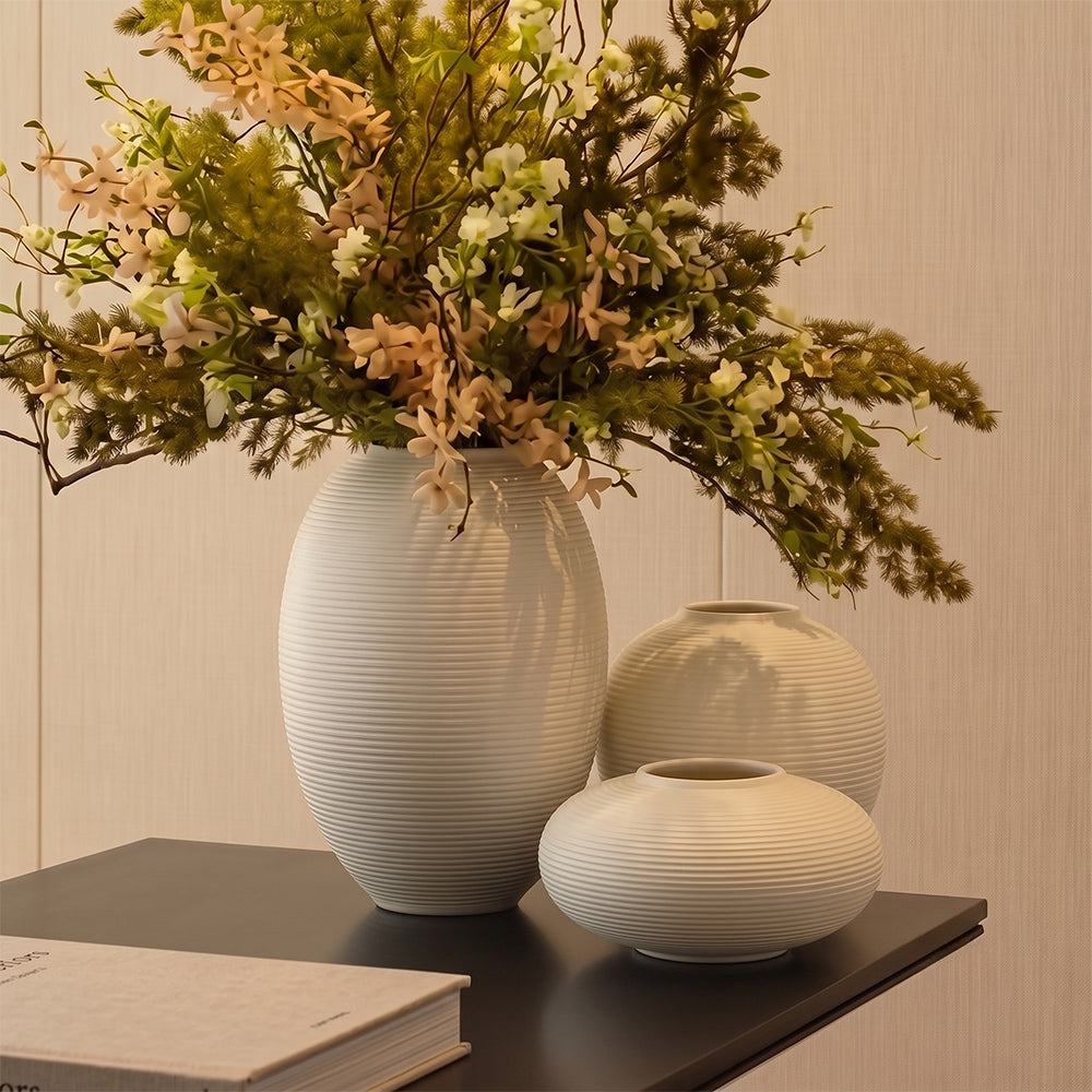 White Derek White Terracotta Table Vase - Set of 3