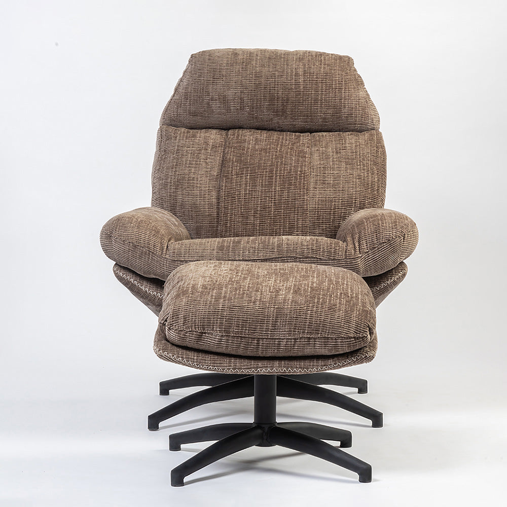 Hoopie Velvet Chair with ottoman