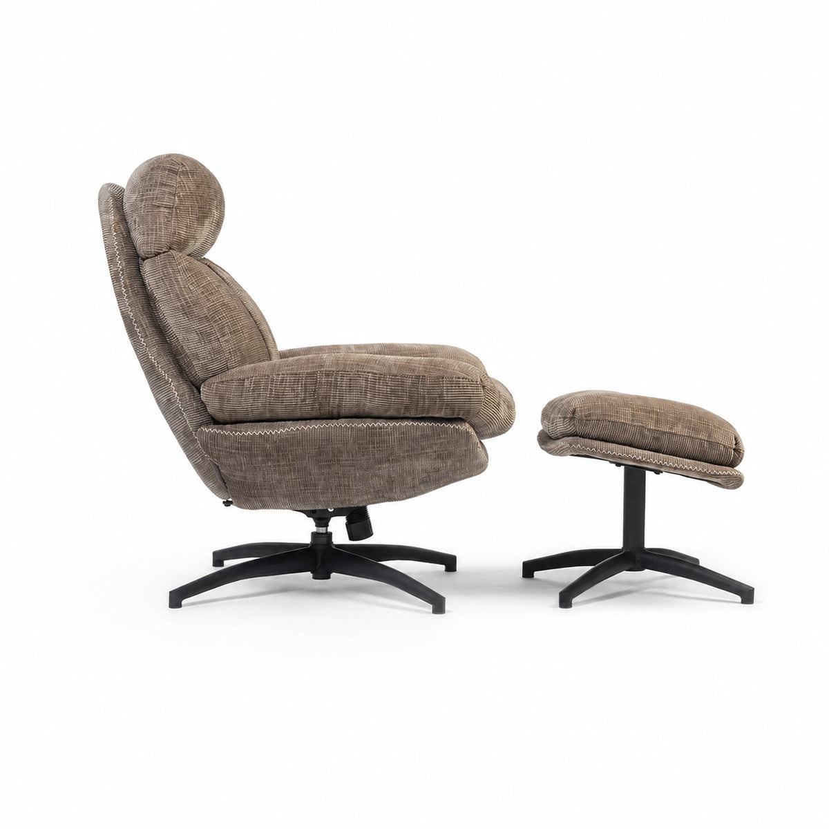 Hoopie Velvet Chair with ottoman
